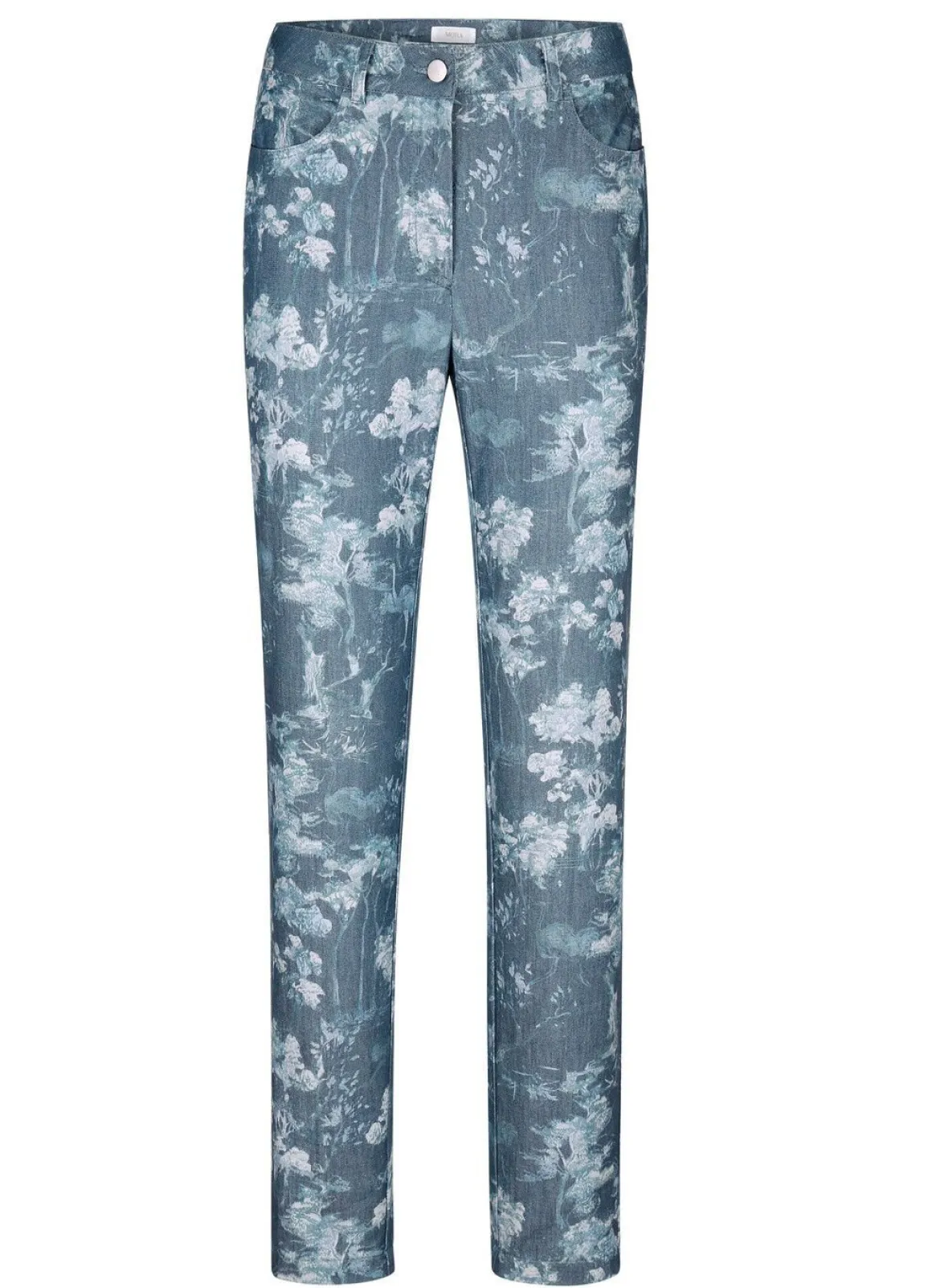 Hose mit floraler Dessinierung