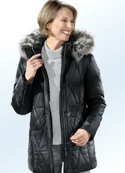 Jacke mit abnehmbarem Kunstpelz-Besatz