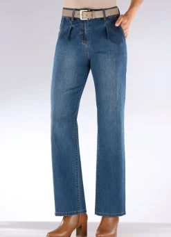 Jeans mit Bundfalten