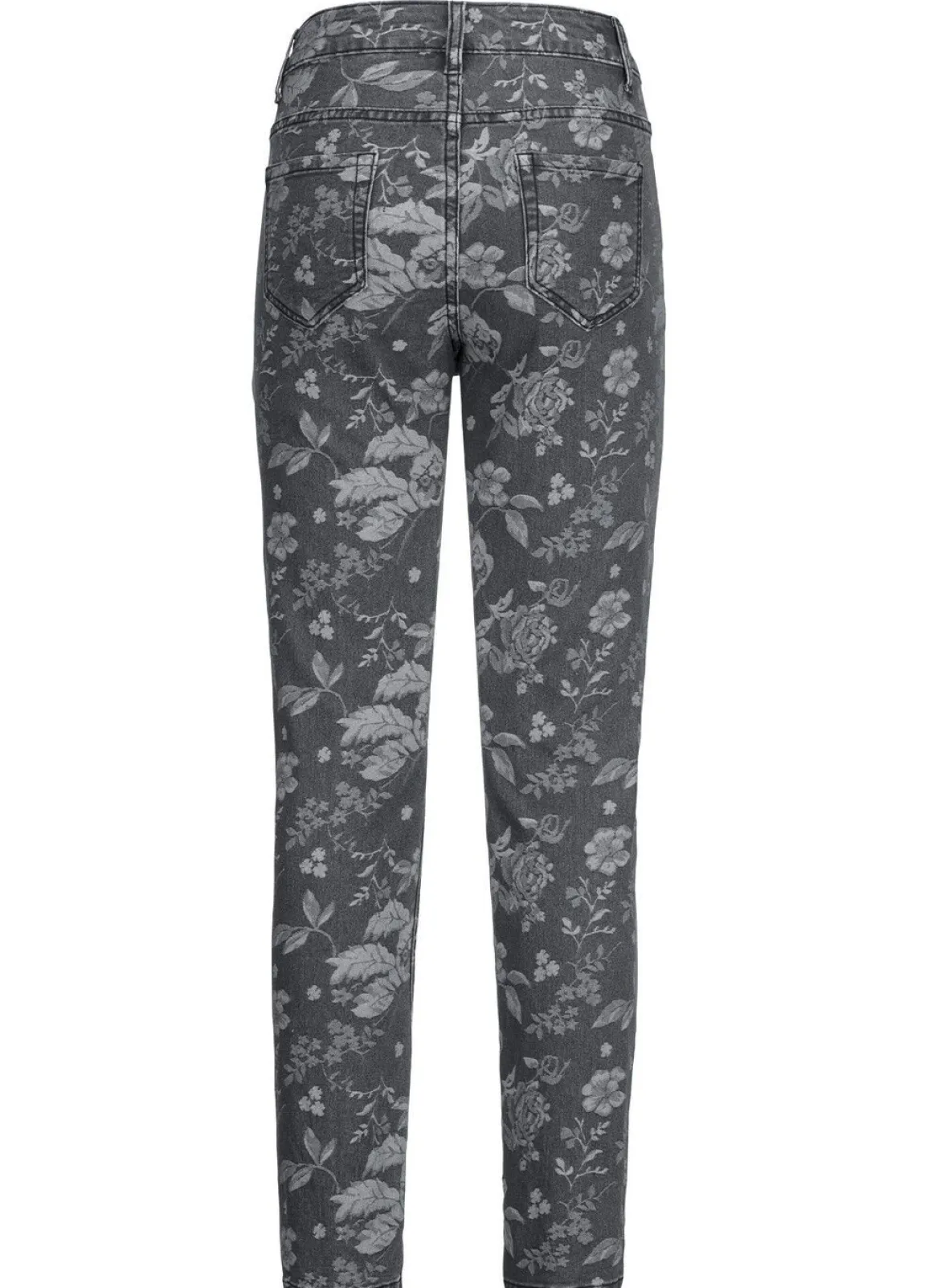 Jeans mit floraler Dessinierung