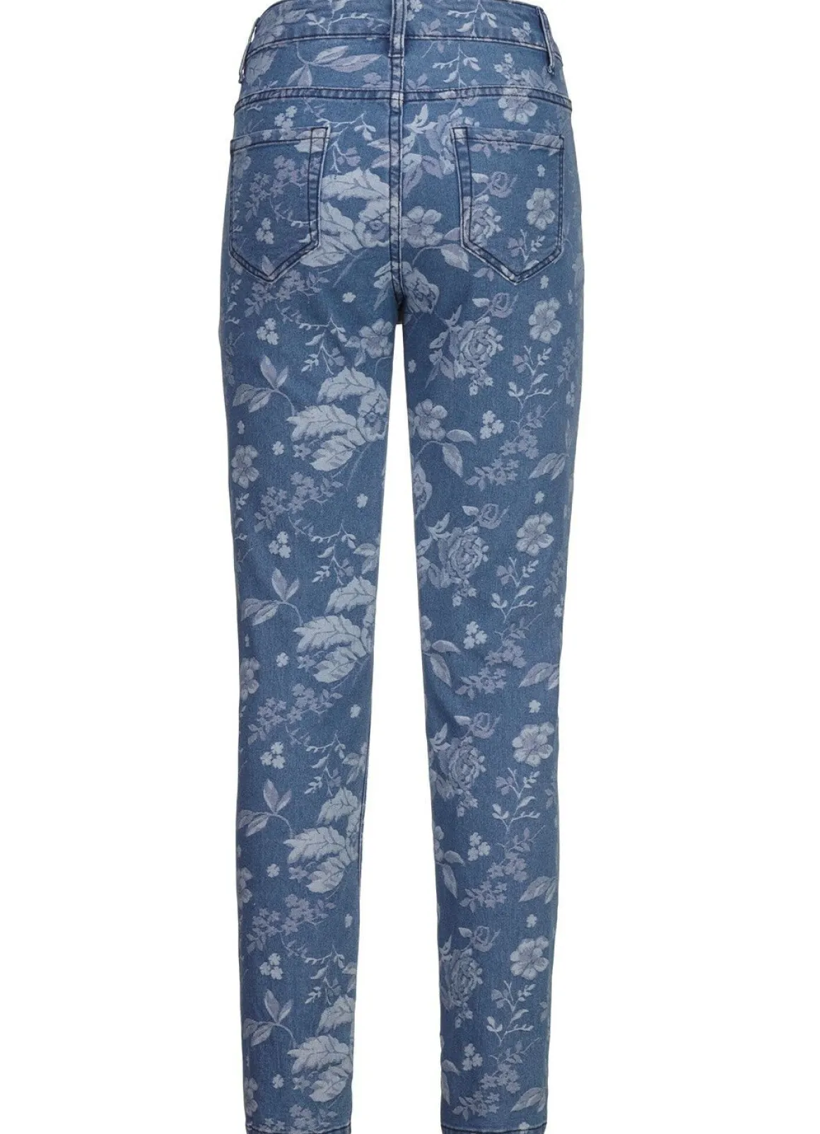 Jeans mit floraler Dessinierung