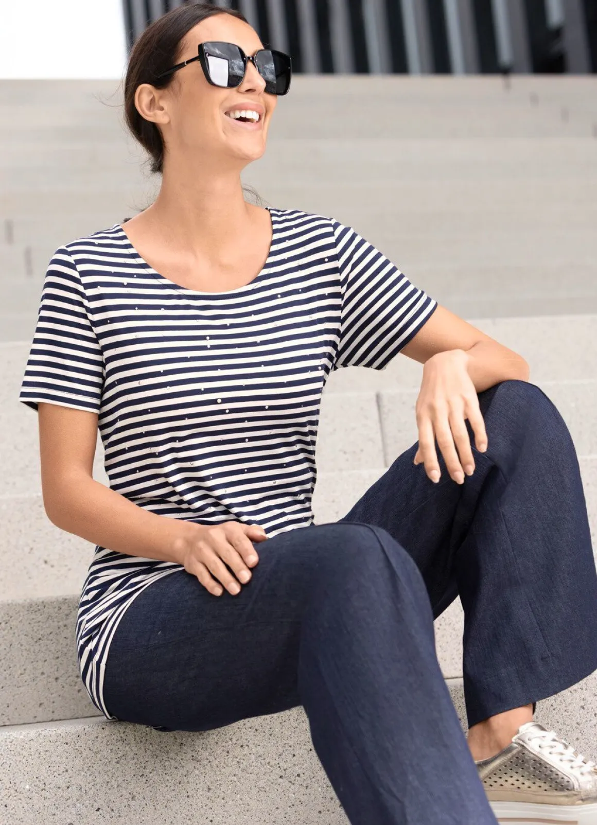 Jeans mit leicht ausgestellter Beinweite