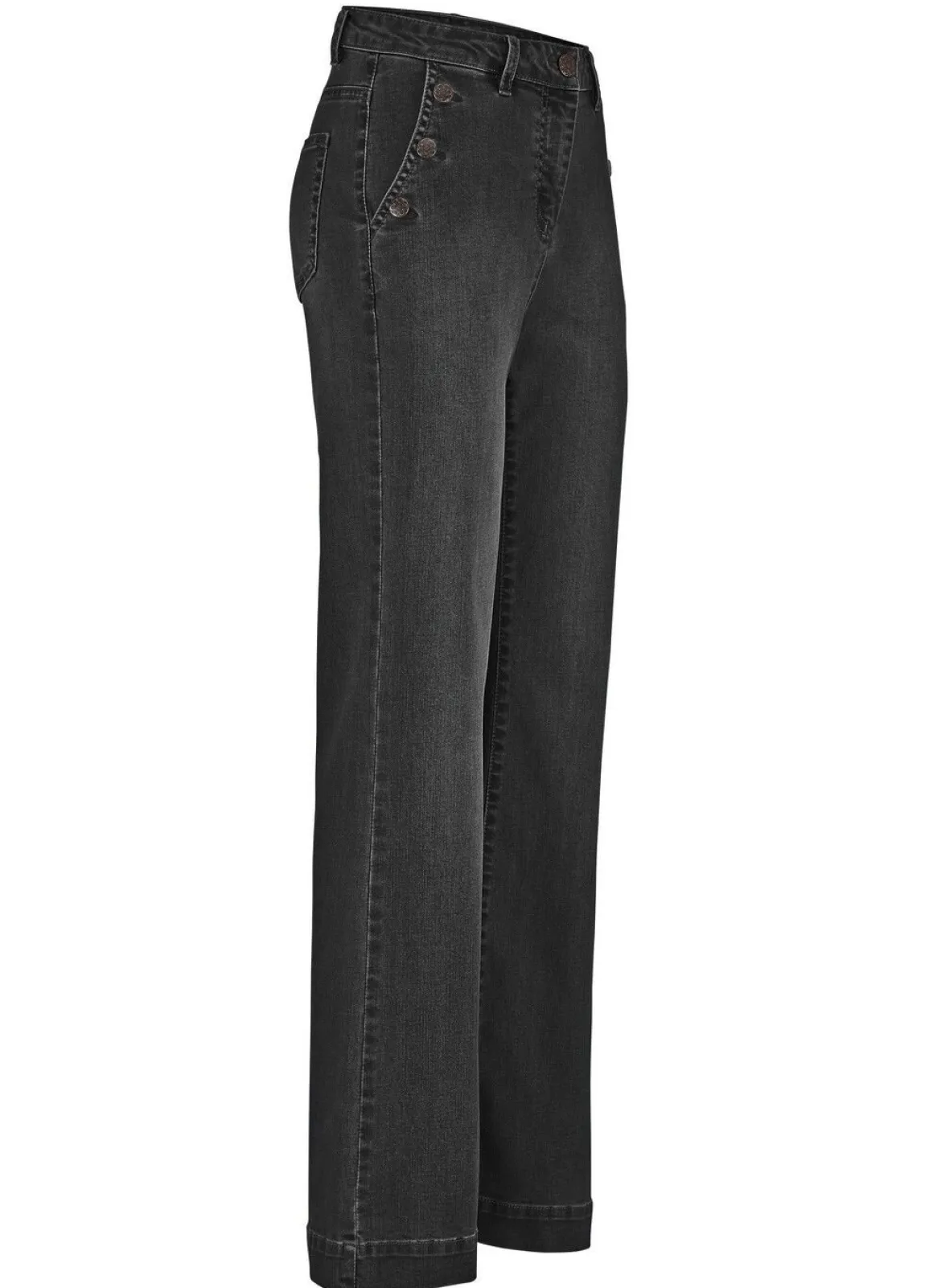 Jeans mit trendigen Zierknöpfen