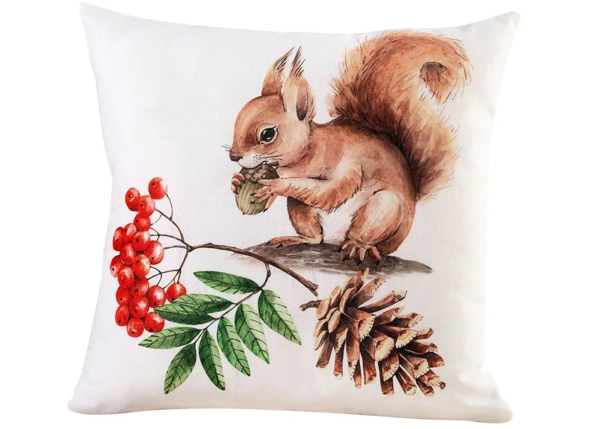 Kissenbezüge mit Eichhörnchen-Motiven