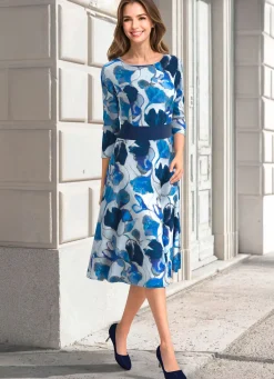 Kleid mit breitem Kunstleder-Einsatz