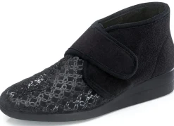 Klett-Hausschuh aus Veloursmaterial
