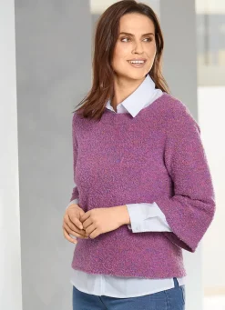 Kurzpullover aus Bouclé-Melangegarn