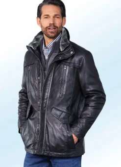 Lederjacke mit Doppeltaschen