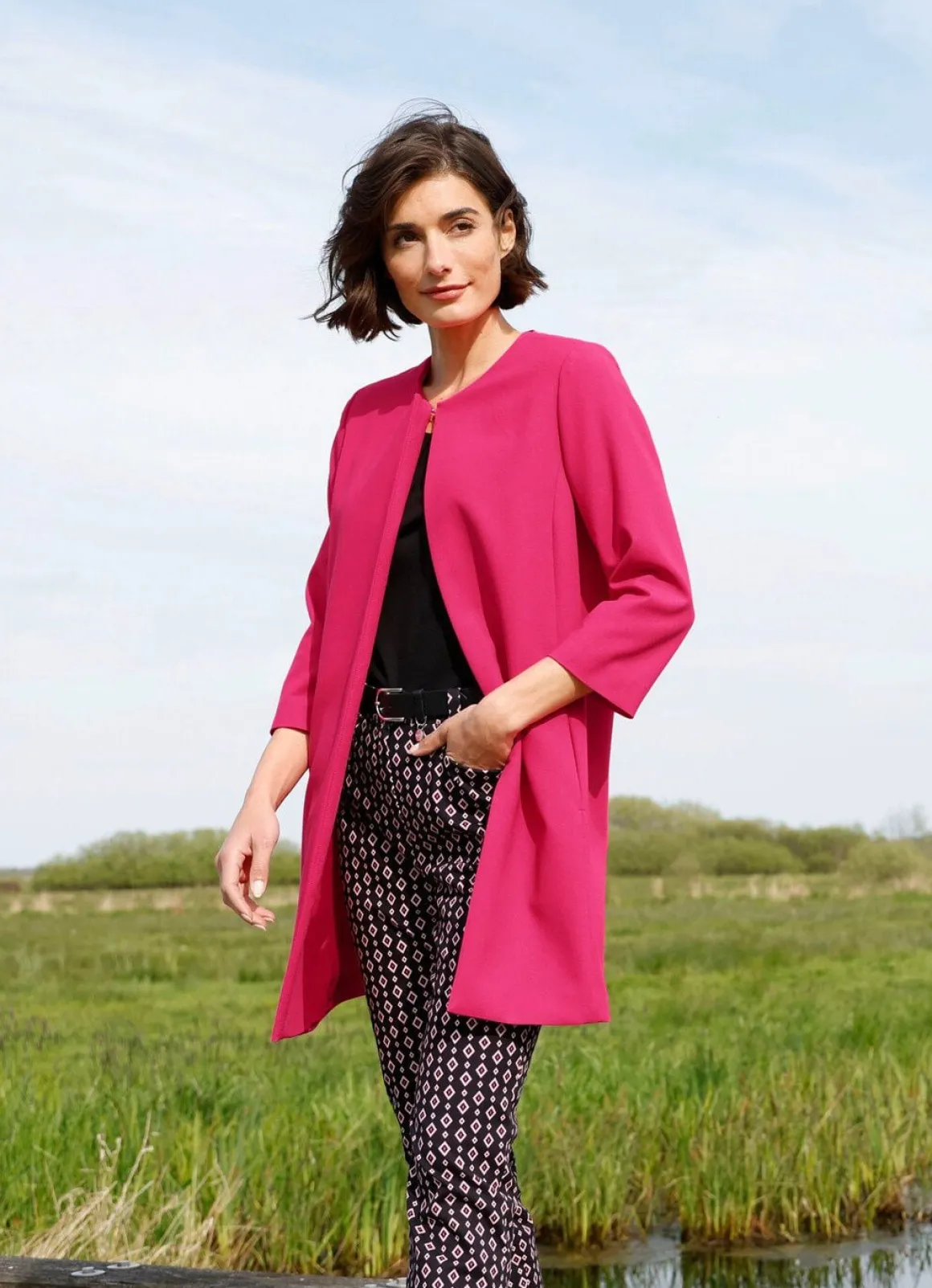 Longblazer mit Taschen