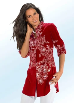 Longbluse mit Floraldessin