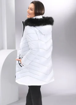 Longjacke mit abnehmbarer Kapuze