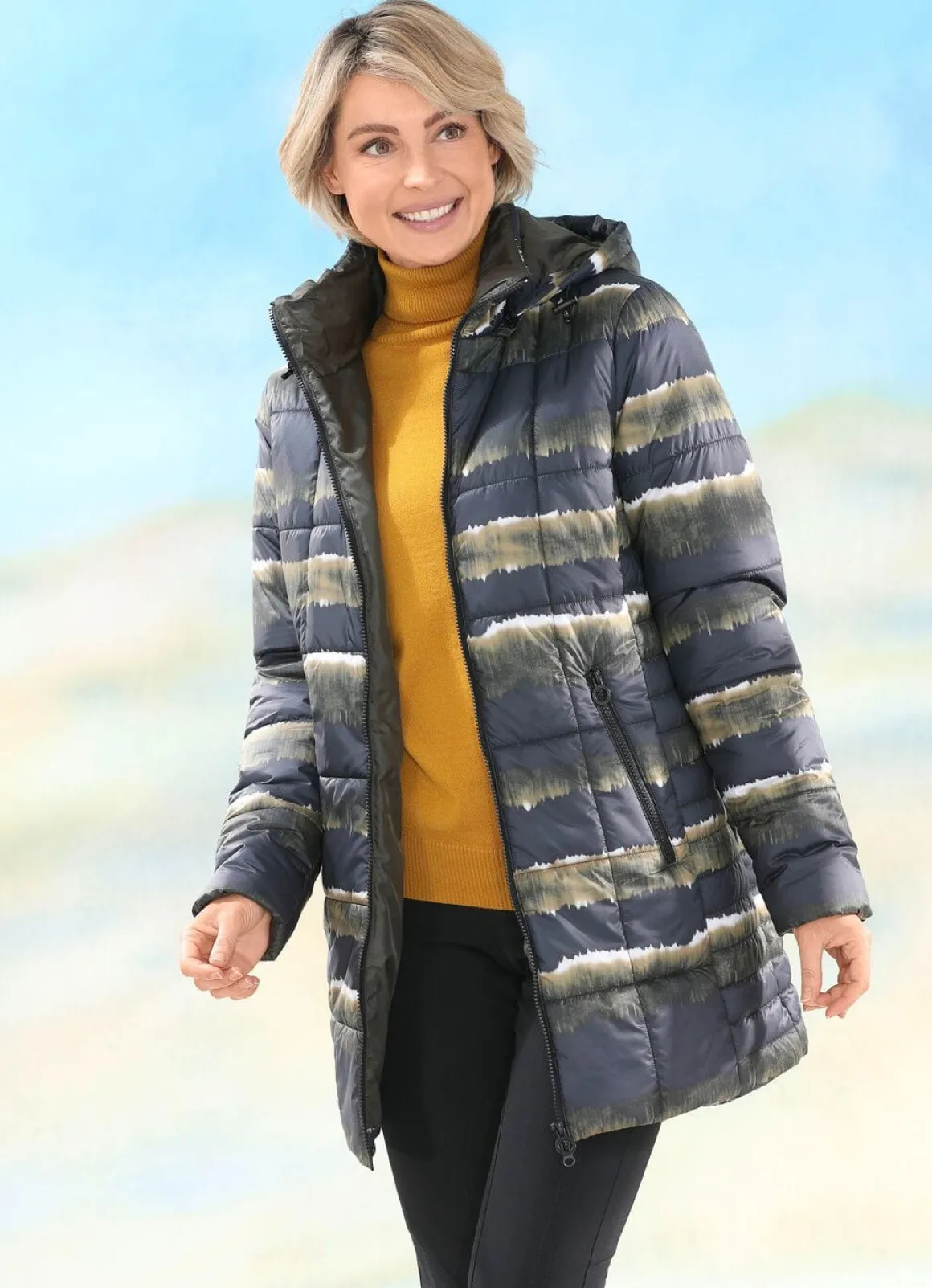 Longjacke mit Fantasiedessin
