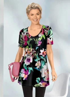 Longshirt mit dezenter Fältelung