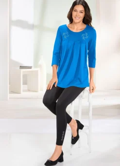 Longshirt mit Zierplättchen in 3 Farben