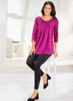 Longshirt mit Zierplättchen in 3 Farben