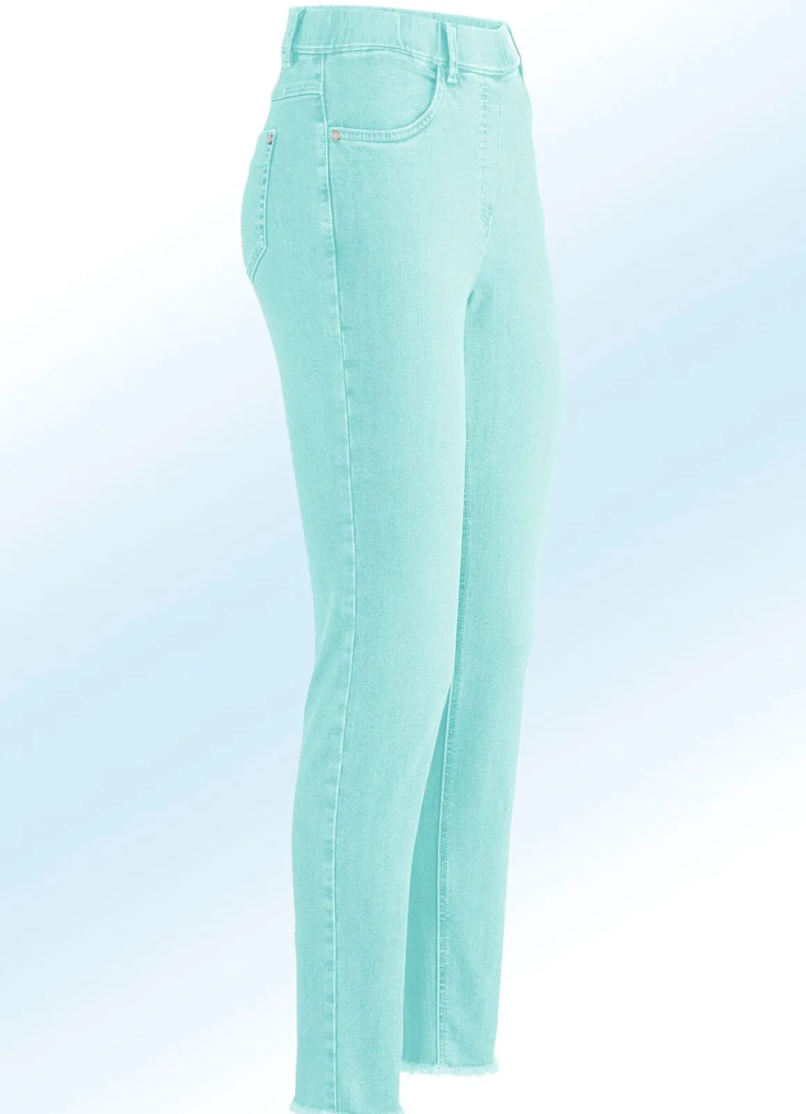 Magic-Jeans mit angesagtem Fransensaum