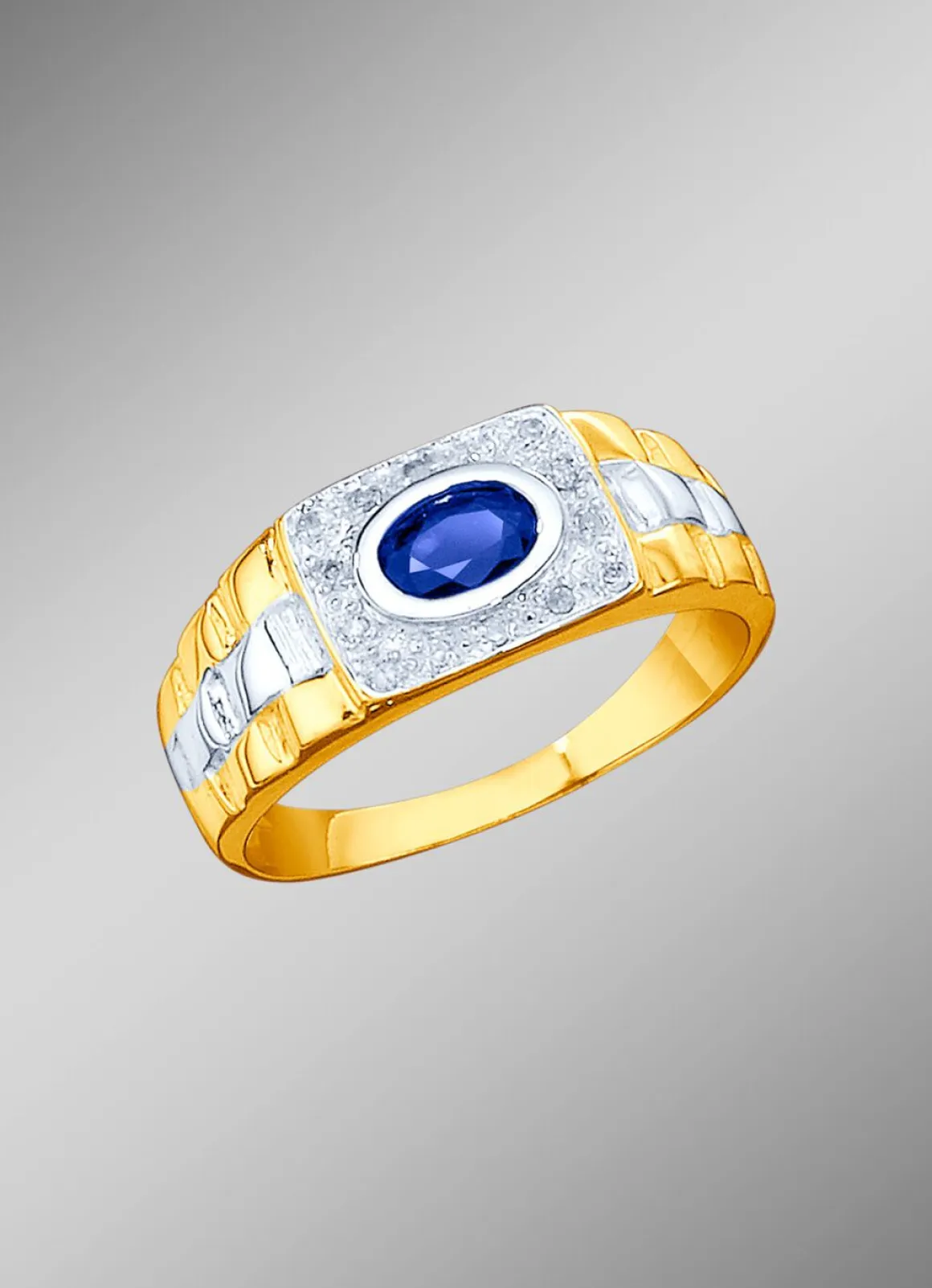 Massiver Partnerring in Bicolor aus Gold