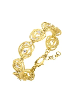 Mattiertes Armband mit Zirkonia