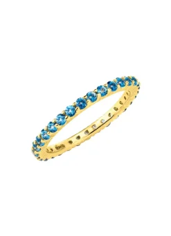 Memoire-Ring aus hochwertigem Gold mit Blautopas