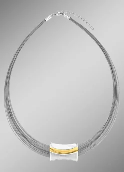 Moderne Garnitur in Bicolor aus Silber 925/- fein und Stahl