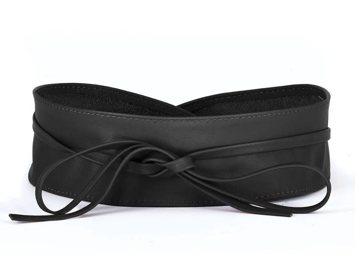 Modischer Leder-Bindegürtel, 8 cm breit