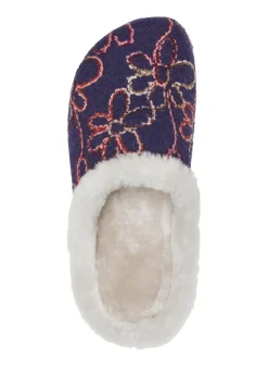 Mubb Wollfilz-Pantoffel mit bunter Blüten-Stickerei