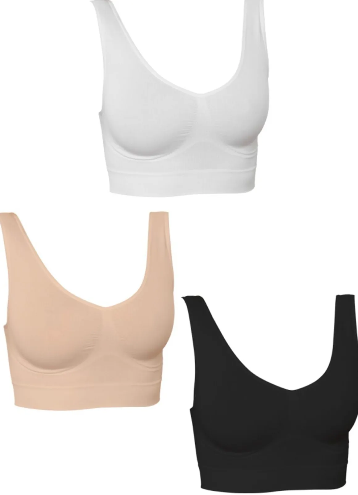 Nahtloser Komfort-BH 3er-Set