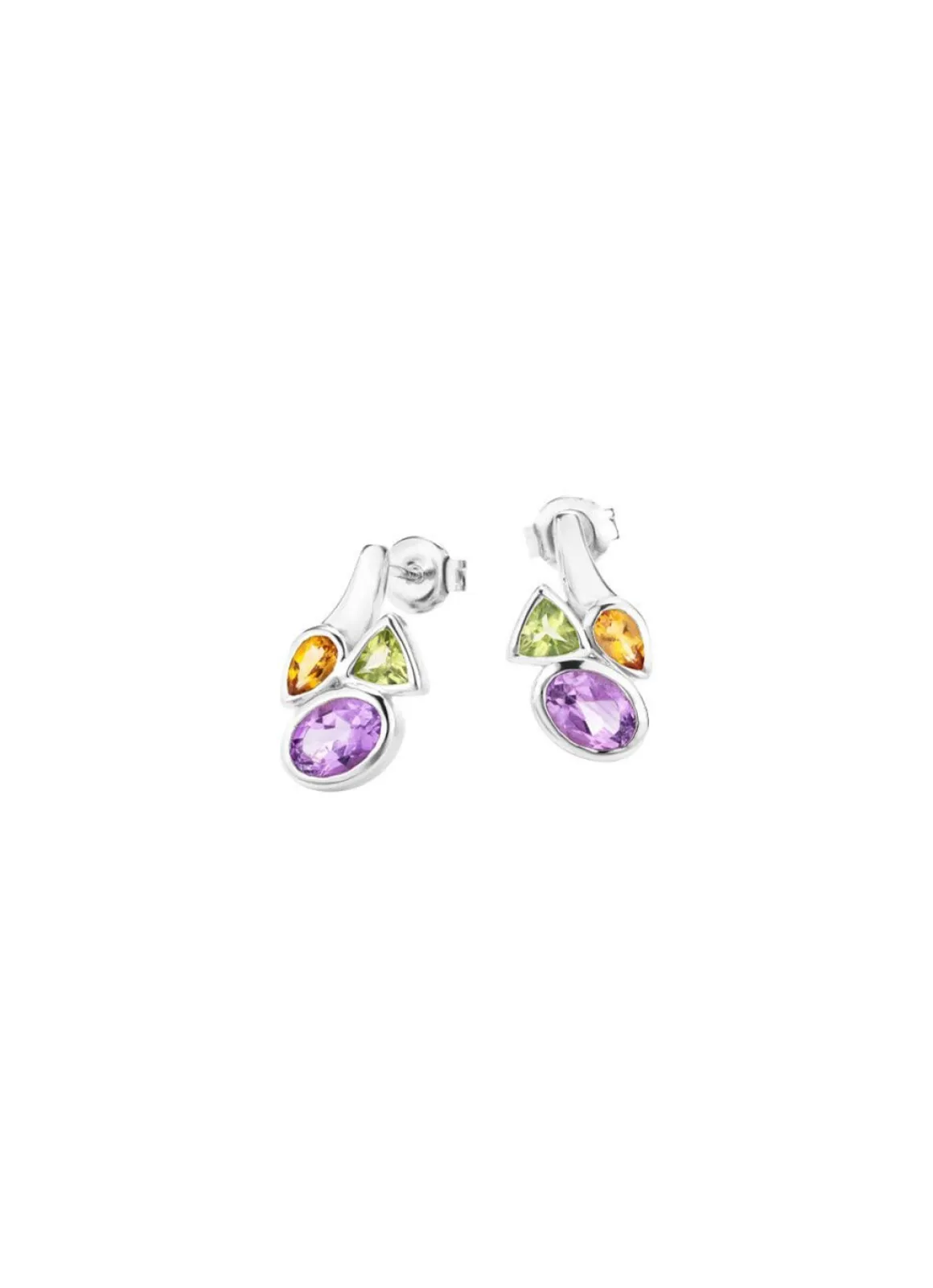 Ohrstecker mit echt Amethyst, echt Citrin und echt Peridot