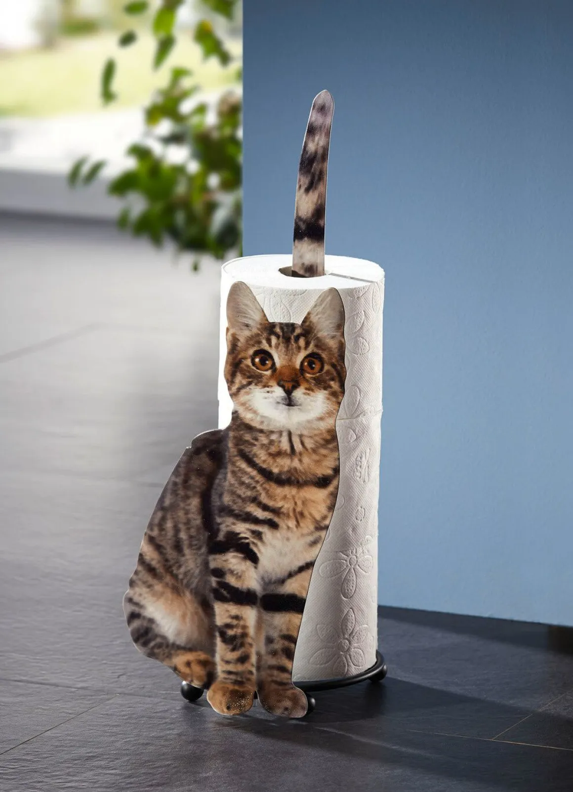 Papierrollenhalter Katze aus Metall