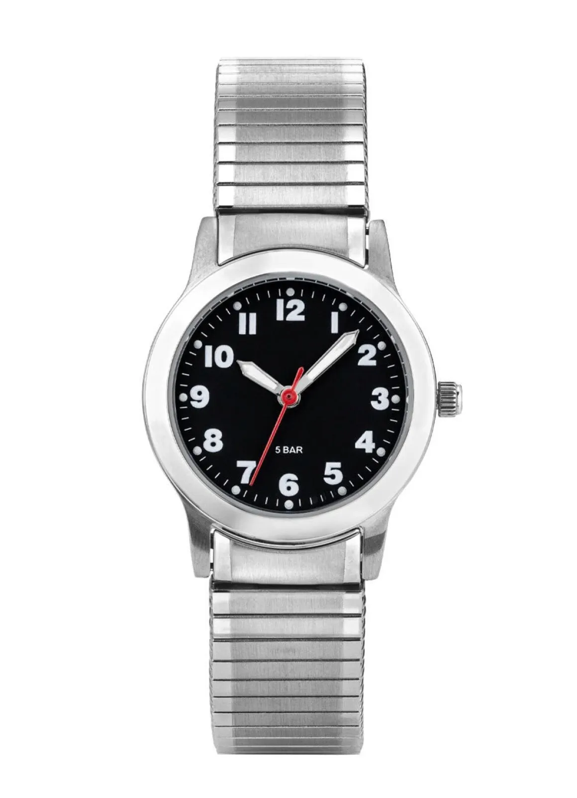 Para-Quartz-Damenuhr mit Edelstahlzugband