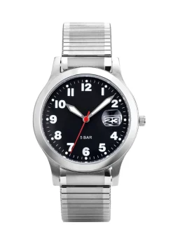 Para-Quartz-Herrenuhr mit Edelstahlzugband