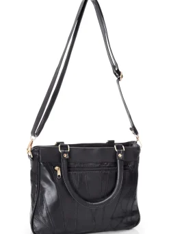 Patchwork-Tasche mit abnehmbarem Umhängeriemen