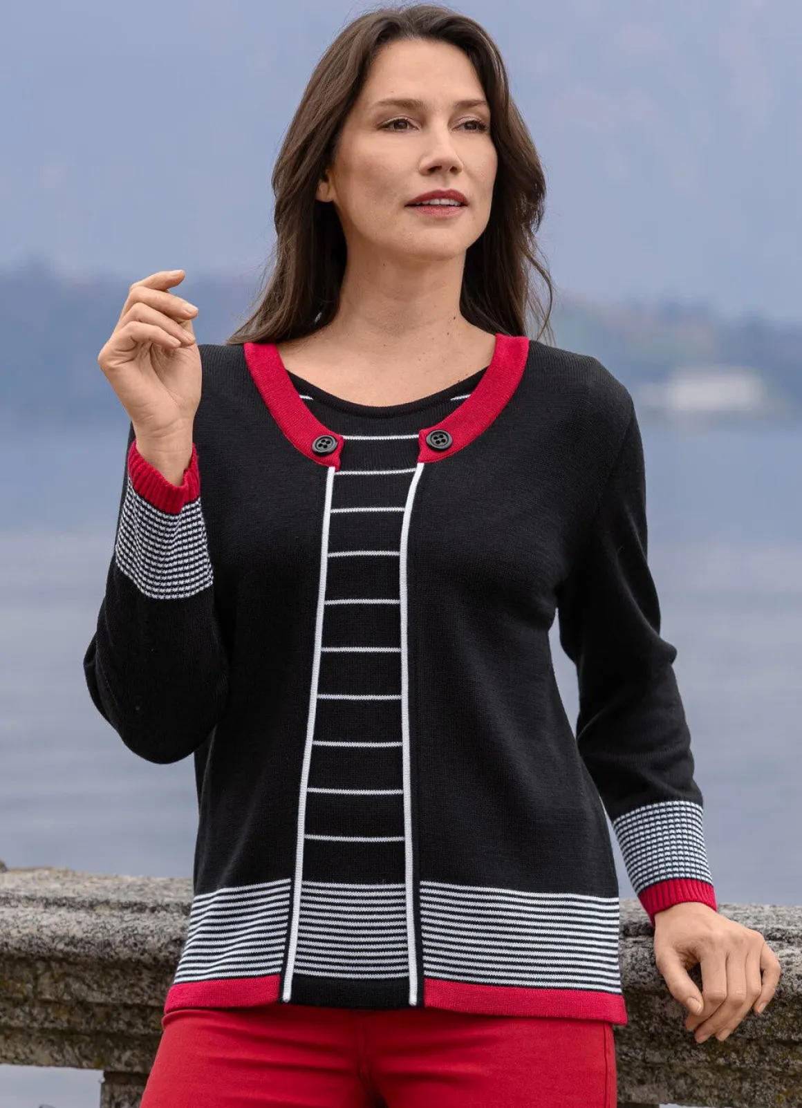 Pullover in Doppel-Optik