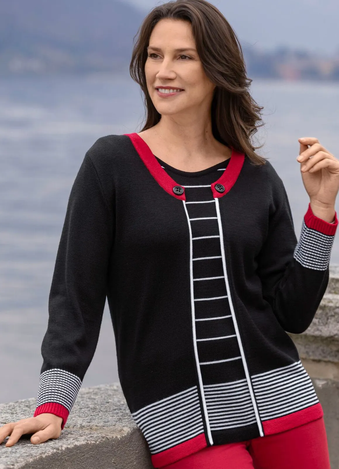 Pullover in Doppel-Optik