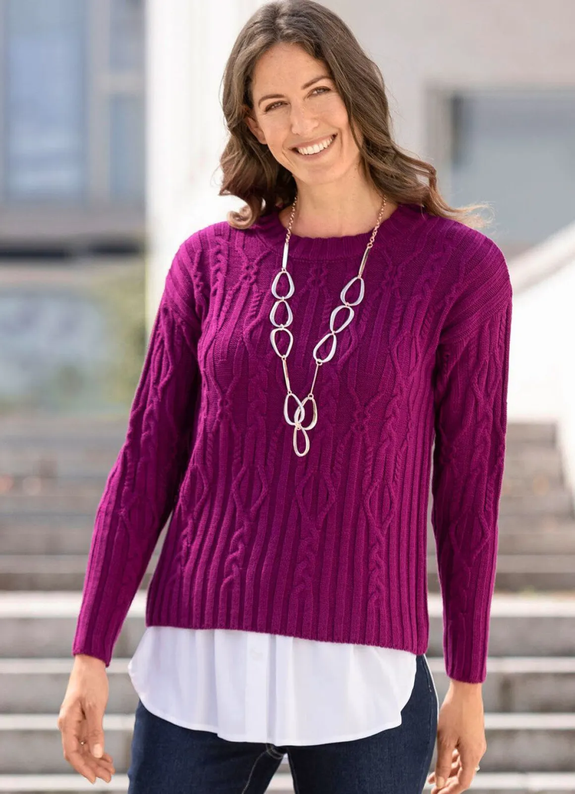 Pullover in Strukturmix