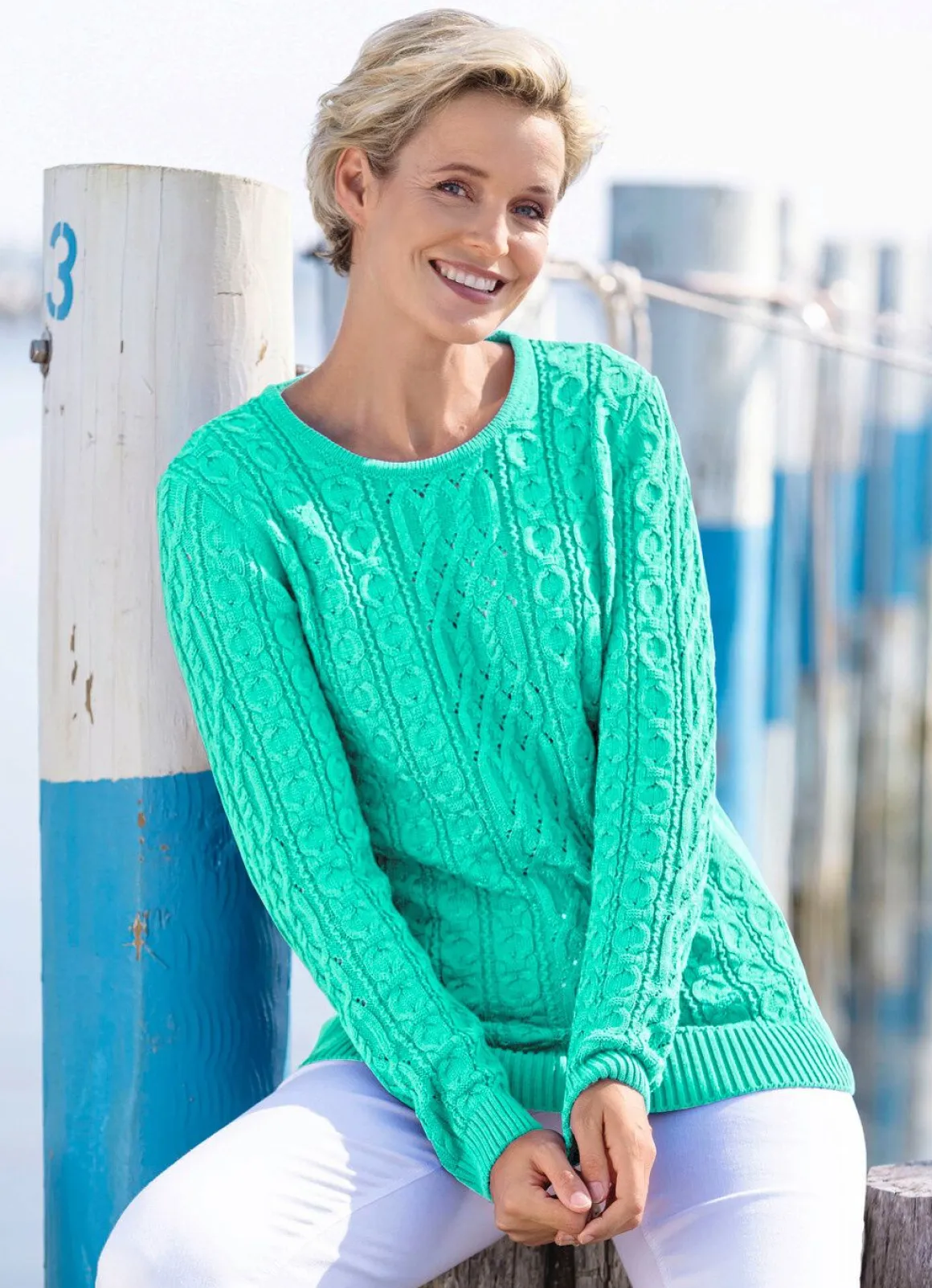 Pullover in Strukturmustermix