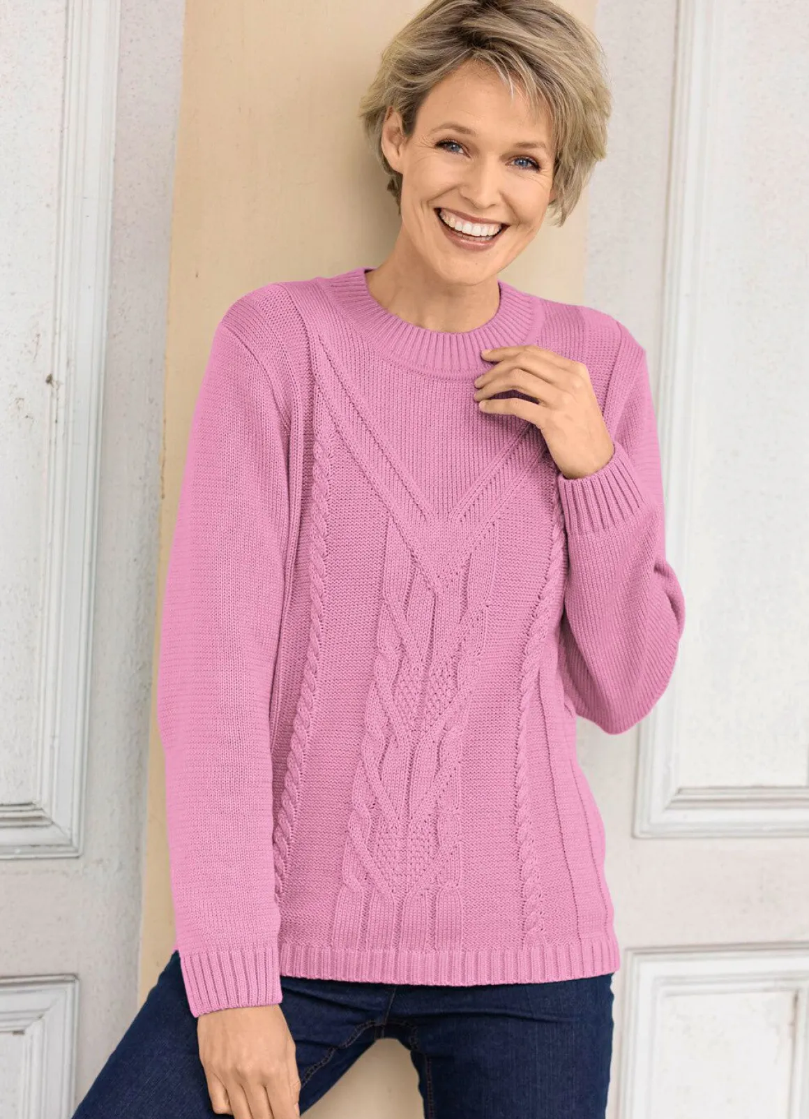 Pullover in Strukturmustermix