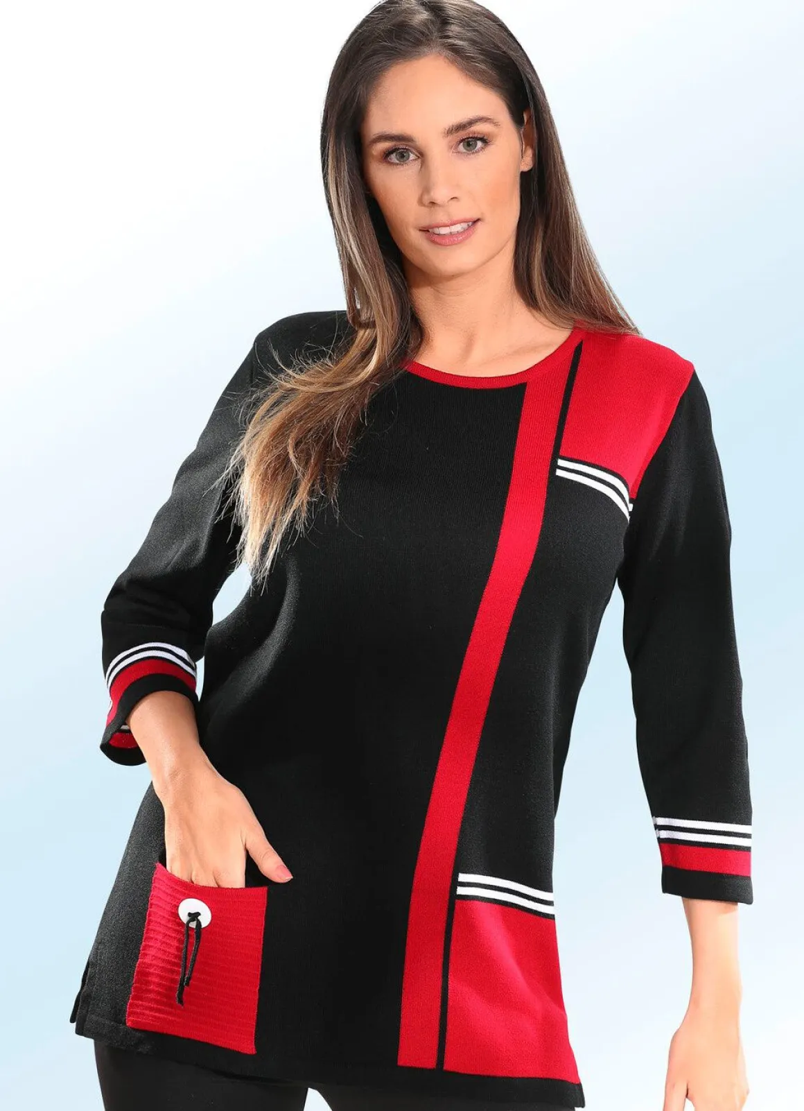 Pullover mit dekorativen Kontrasten