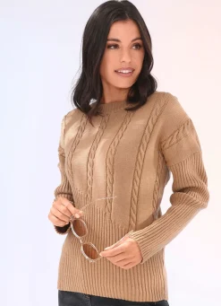 Pullover mit diagonalem Rippensaum
