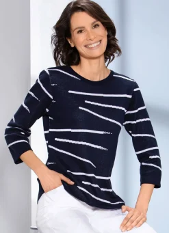 Pullover mit effektvollem Streifendessin