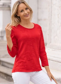Pullover mit feiner Floralstruktur