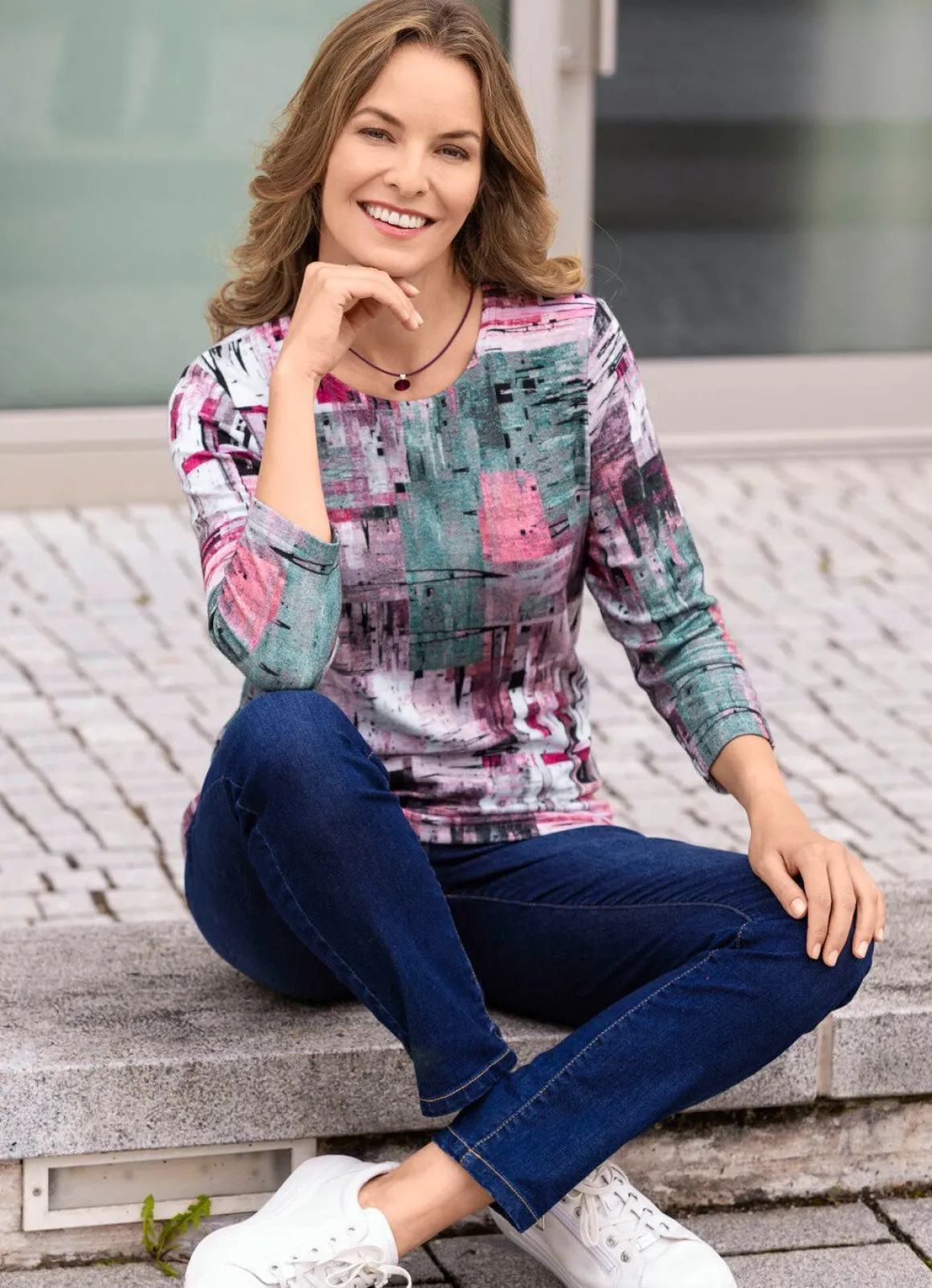 Pullover mit grafischem Dessin