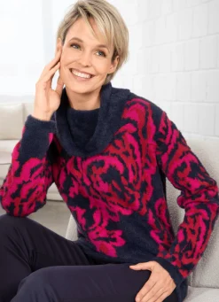 Pullover mit haarigem Effektgarn