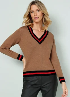 Pullover mit Kontrastringeln
