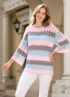 Pullover mit Mustermix im Blockringeldessin