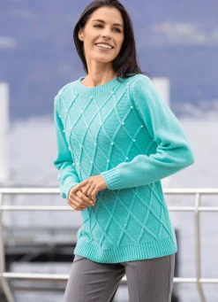 Pullover mit Perlenzier