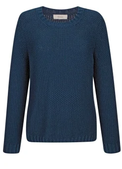 Pullover mit Schal in Grobstrick