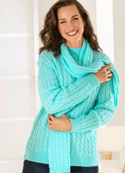 Pullover mit Schal in weicher Qualität