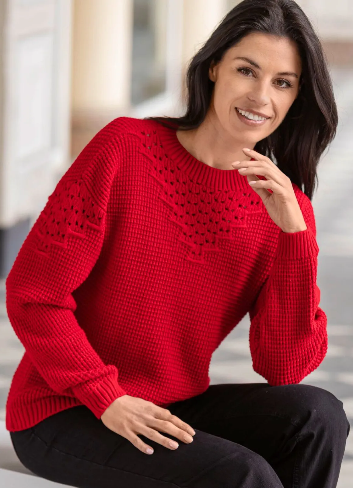 Pullover mit Strukturmuster