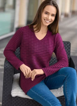Pullover mit Strukturstreifen